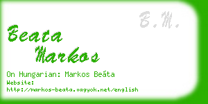 beata markos business card
